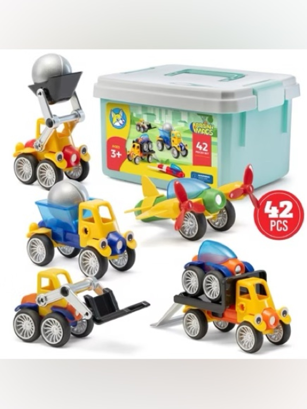 42-Piece Kids Vehicle Playset - Mint Green